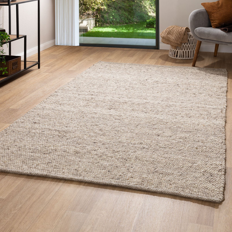Daelen Wool Hand Woven Area Rug, Rectangle 240 x 290cm, Beige