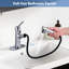 Robinet de lavabo de salle de bain avec poignée escamotable, conception à poignée simple, 3 options de jet, bouchon de vidange et plaque de pont, tête escamotable en acier inoxydable, poignée,-121697255