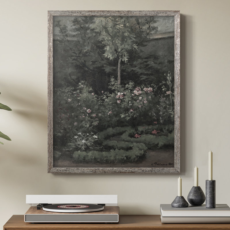 Impression florale vintage encadrée CLV III - bois massif, H 11 po x l 9 po