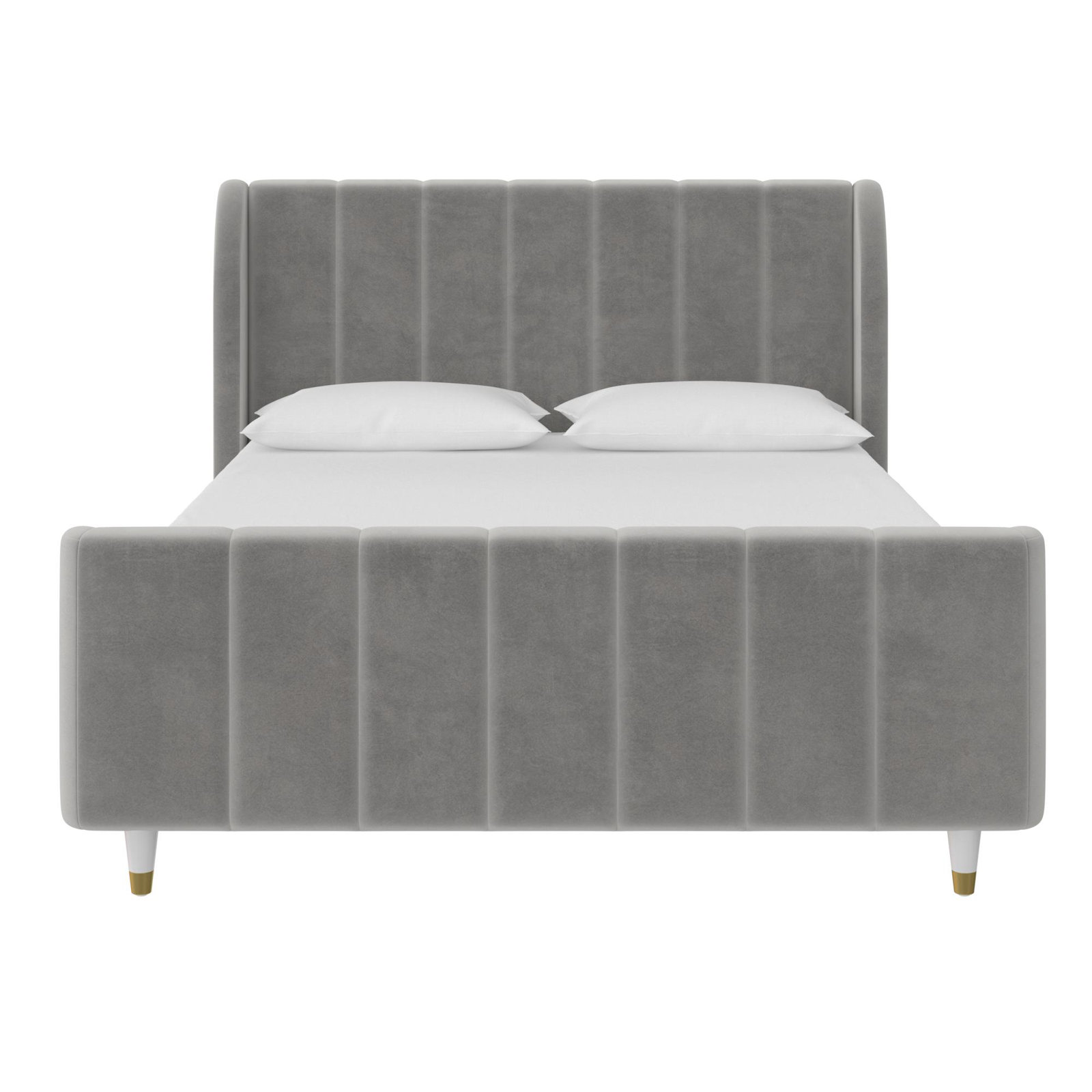 Ricketts Full Upholstered Platform Bed, Gray, Full/Double