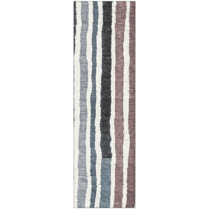 Premium Machine Washable Millbrook AMF1961 Stripes Rug, Runner 2'3" x 7'6"