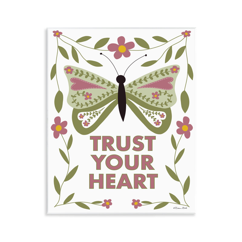 «Trust Your Heart», plaque murale symétrique, design par Susan Ball