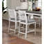 Chaises de salle à manger à hauteur de comptoir 2 pièces, gris blanc antique rustique, bois massif, coussins en tissu gris, pieds tournés, chaises à dossier pour la maison, 2 pièces, Entice