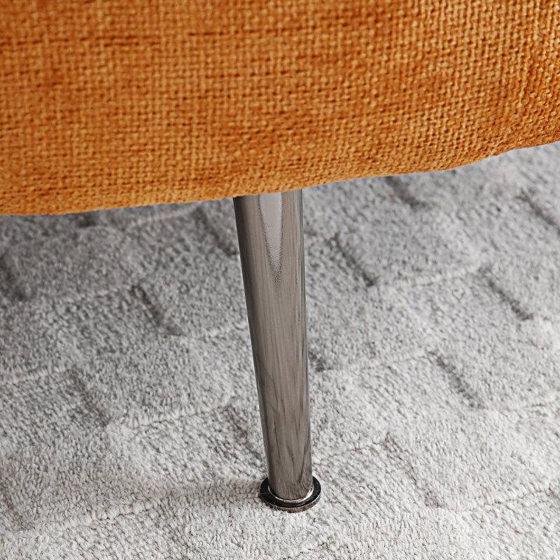 Fauteuil demi-tonneau surdimensionné simple avec repose-pieds, Orange