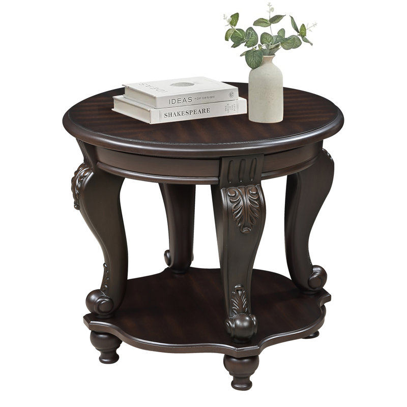 Table de bout ronde 22 pouces deux tons, Espresso