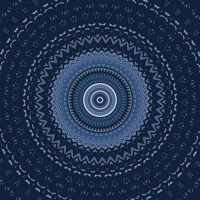 Mandala bleu bohémien