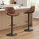 Almeida Swivel Upholstered Adjustable Height Bar & Counter Stool with Metal Frame