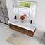 Double meuble-lavabo mural avec lavabo en résine, 3 tiroirs à fermeture en douceur, fixation à flotteur-106280287-106280285