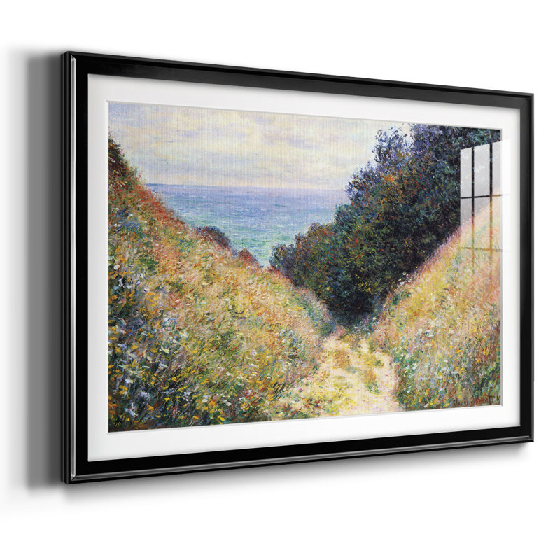 «Pourville # 1 encadré sur papier» par Claude Monet, Noir, H 15 po x l 21 po x P 1,5 po
