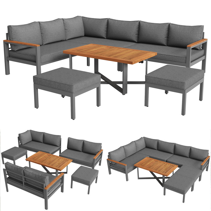 All Weather 7- Person Seating Group With Cushions