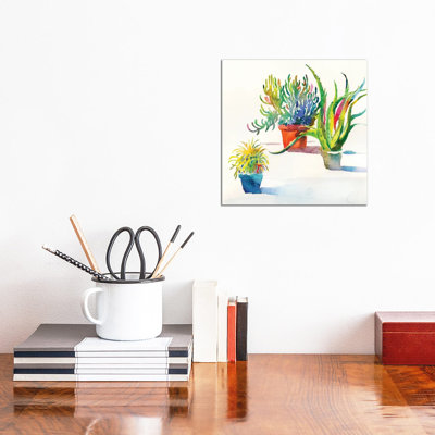 Succulent Trio II by Theresa Heidel - Wrapped Canvas Print
