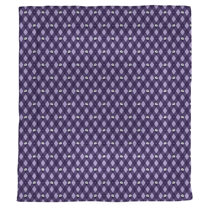 Édredon réversible simple Katelyn Elizabeth Argyle Skulls, Édredon simple TG, Mauve
