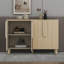 Buffet polyvalent - magnifique buffet en bois avec tablettes réglables et poignées arquées uniques-118815891