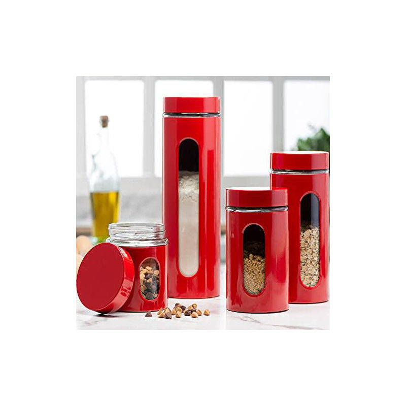 Pot - ensemble de 4, Rouge