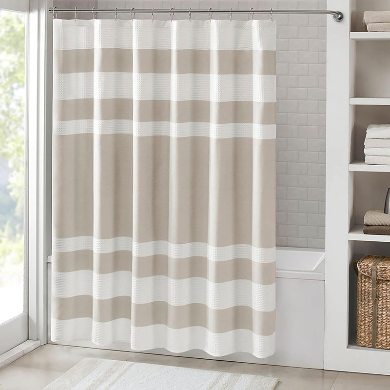 Rideau de douche Waffle Weave, Taupe, H 78 po x l 72 po