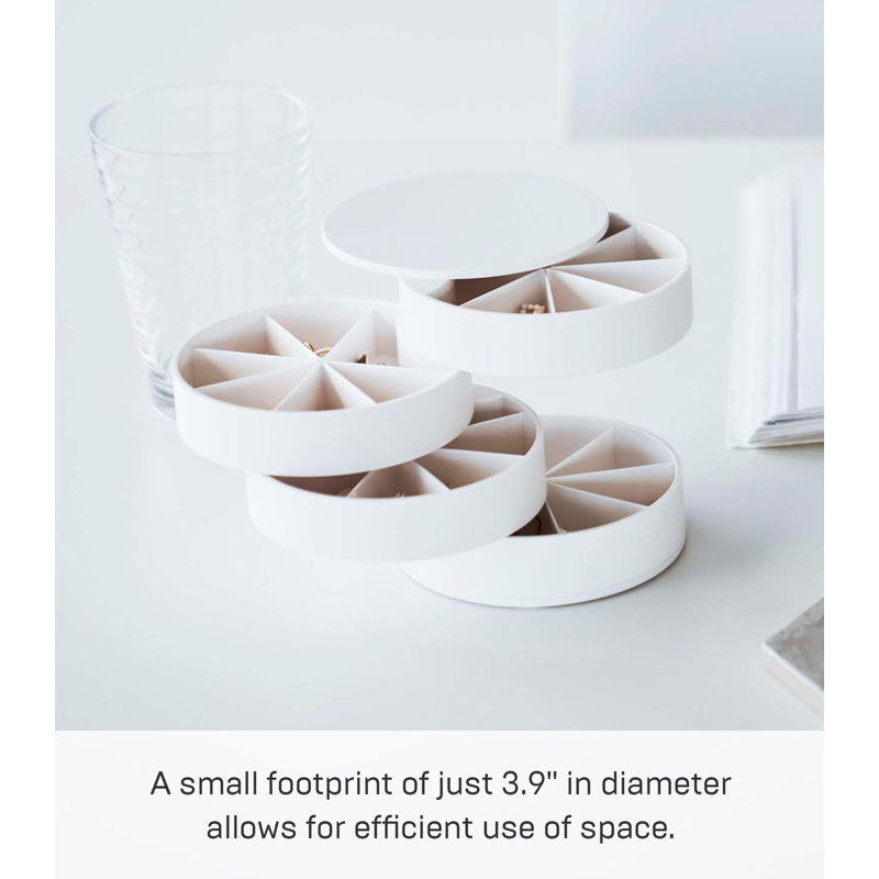 White Multi-Tier Rotating Plastic Jewelry Organizer