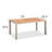 6-person Outdoor Patio Dining Table, Aluminum Frame With Teak Table Top