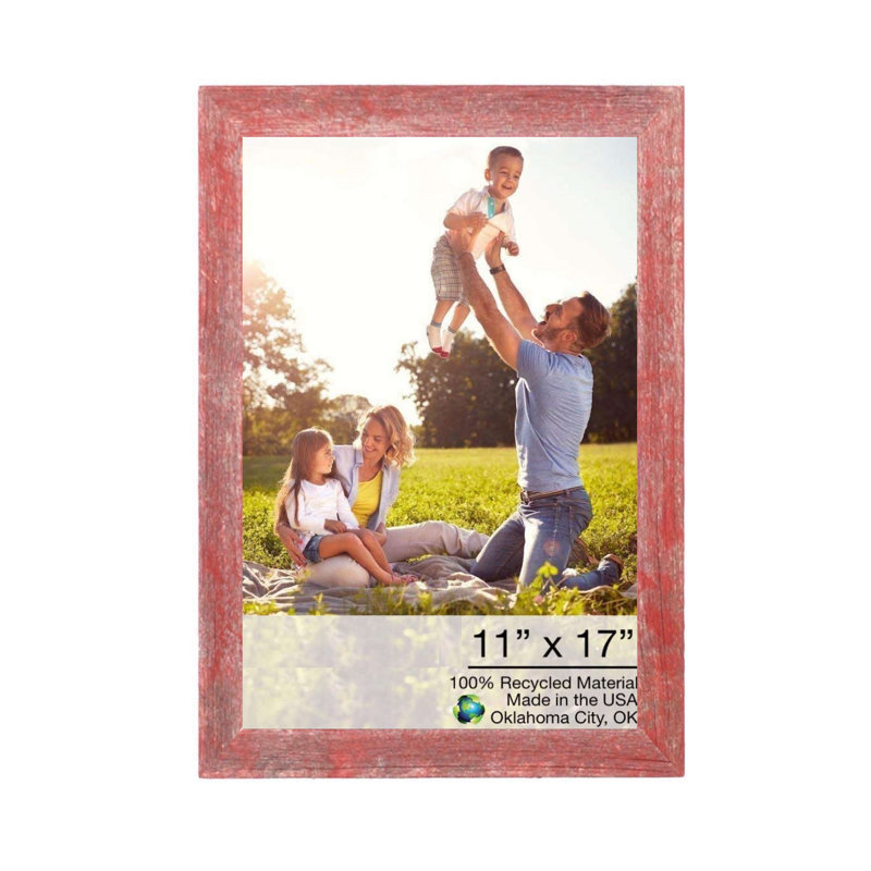 Cadre photo espresso rustique 11 x 17, 13 po x 19 po, Rouge