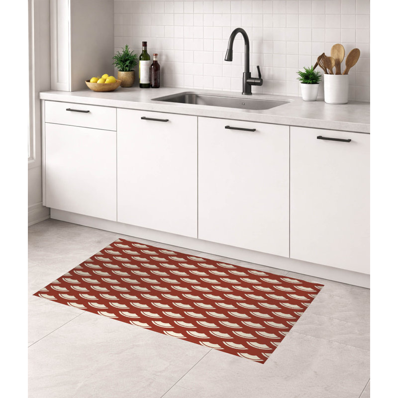 Tapis de cuisine japonais, Brique d'argile, Rectangle 5 pi x 7 pi