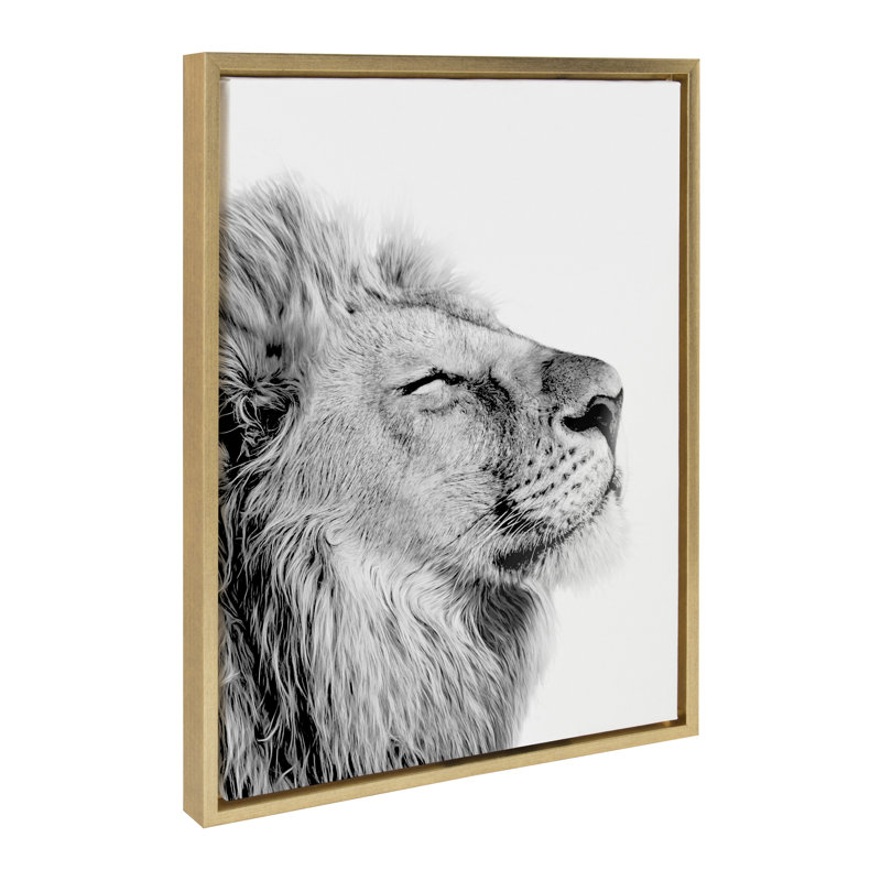 «Lion Self Actualisation» par Amy Peterson, reproduction d'art sur toile encadrée, H 24 po x l 18 po, Doré