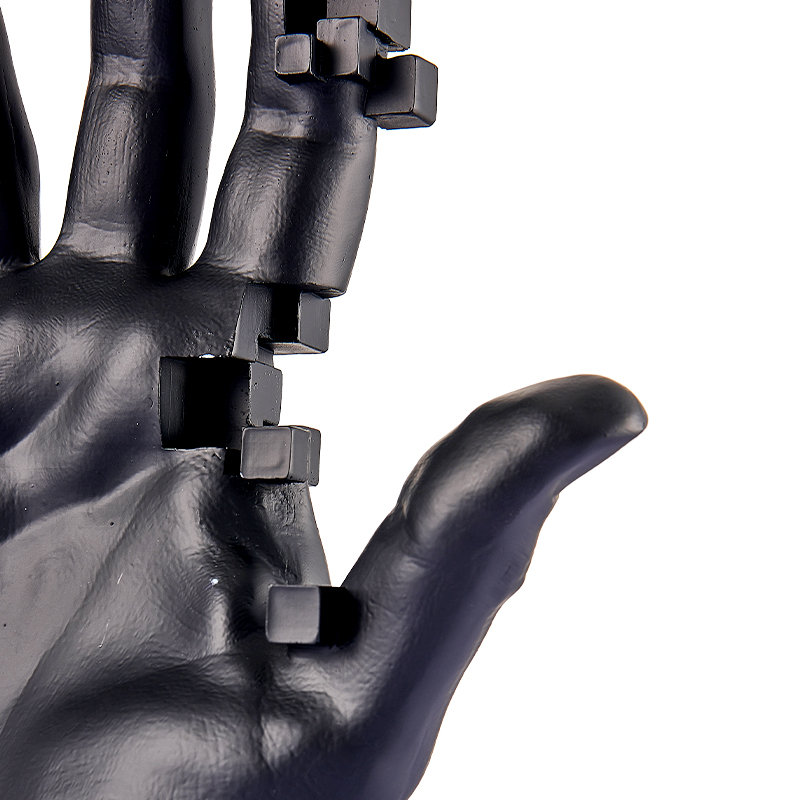 Pixel Hand Resin Sculpture, Black