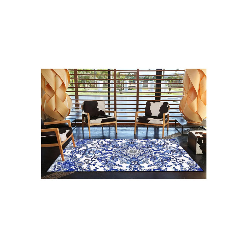 Tapis décoratif lavable à motif géométrique Traditional, Sous-tapis carré 3 pi 3 po inclus