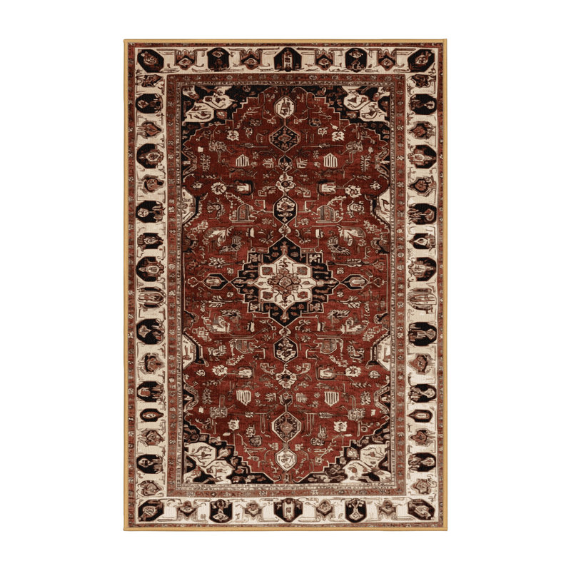 Machine Washable Persian Brown Area Rug