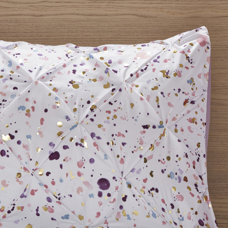 Twin/Twin XL Plum Pintuck and Metallic Print Sham Set