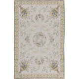 Hand-Knotted High-Quality Ivory and Gold Area Rug
