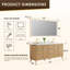 Siena 72" Double Bathroom Vanity with Grain White Engineered Stone Countertop with Mirror