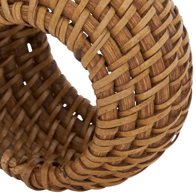 Natural Woven Rattan Napkin Rings Set of 4