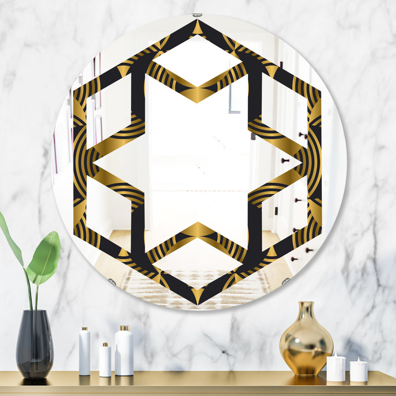Miroir mural Space Art Deco Waves I, H 31,5 po x l po