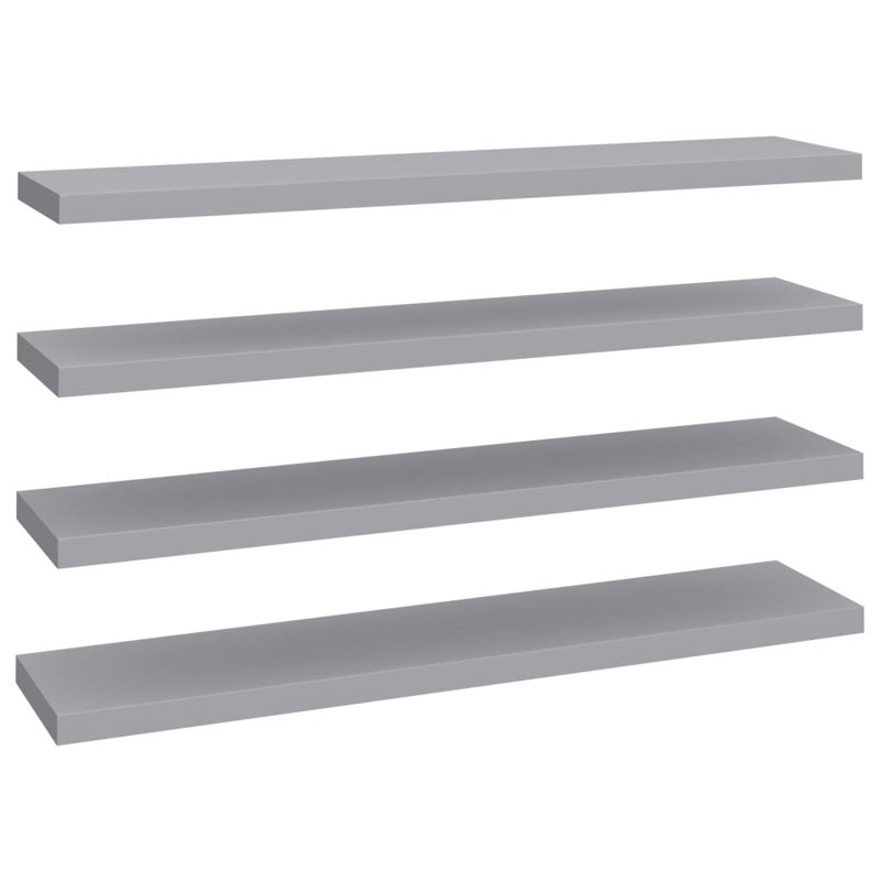 Ensemble de 4 tablettes murales pour cadres photo, H 1,5 po x l 15,7 po x P 9,1 po, Gris béton