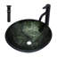 Lavabo vasque circulaire en verre trempé 16,5 "x l 16,5" avec bonde escamotable et robinet de lavabo-119333246