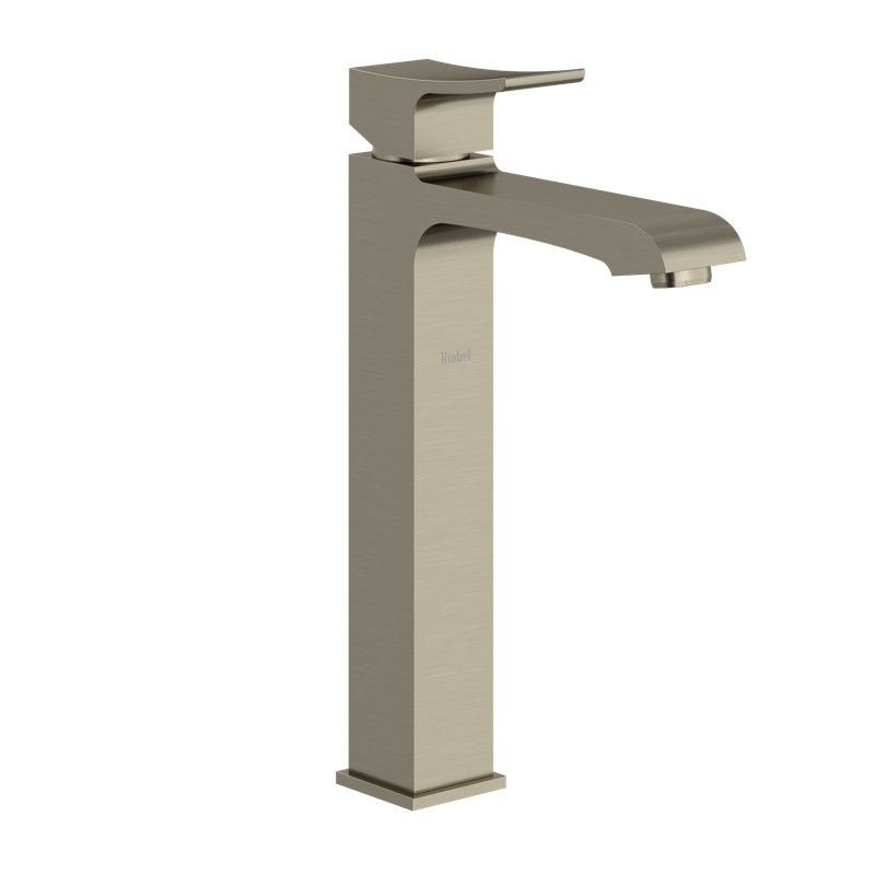 Robinet de lavabo haut à poignée simple Zendo, Nickel brossé