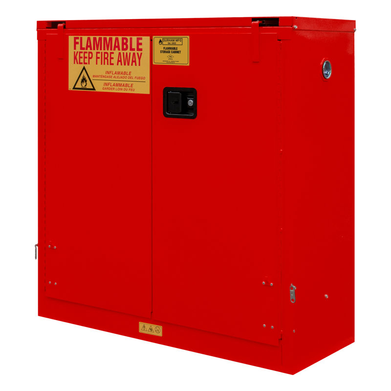 Cabinet de rangement inflammable saxicola, Fermeture automatique