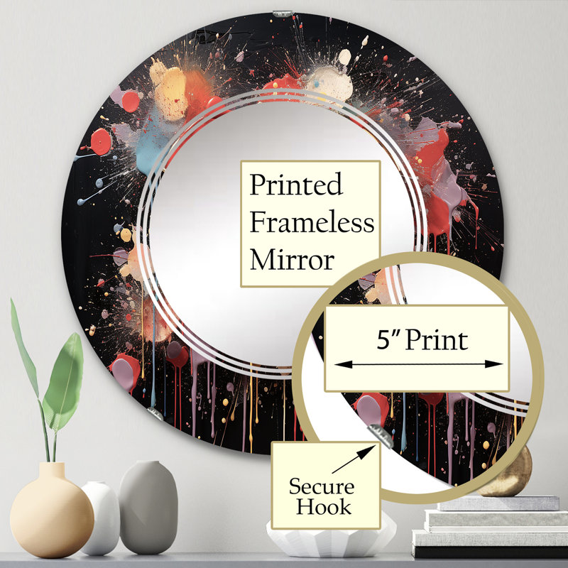 Percer - Miroir mural rond, 24 po x 24 po