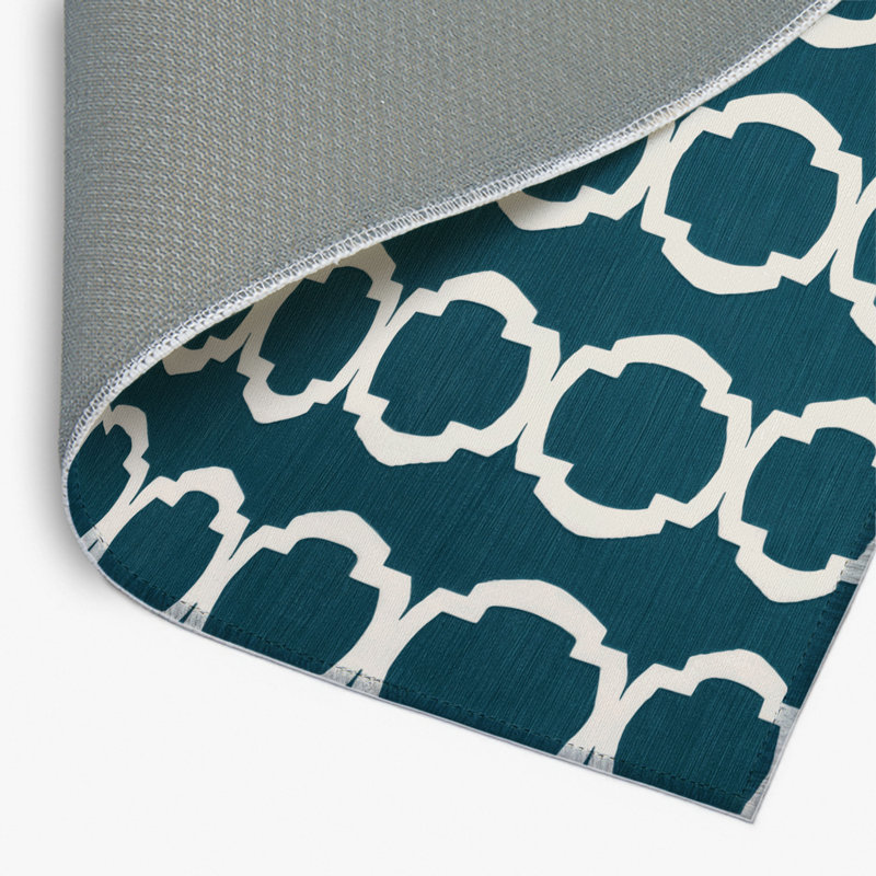 Trellis Blue Indoor and Outdoor Area Rug, Rectangle 8' x 10'