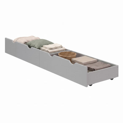 Alaterre Bedroom 37" Wide Wooden Underbed Drawers With Wheels And Storage