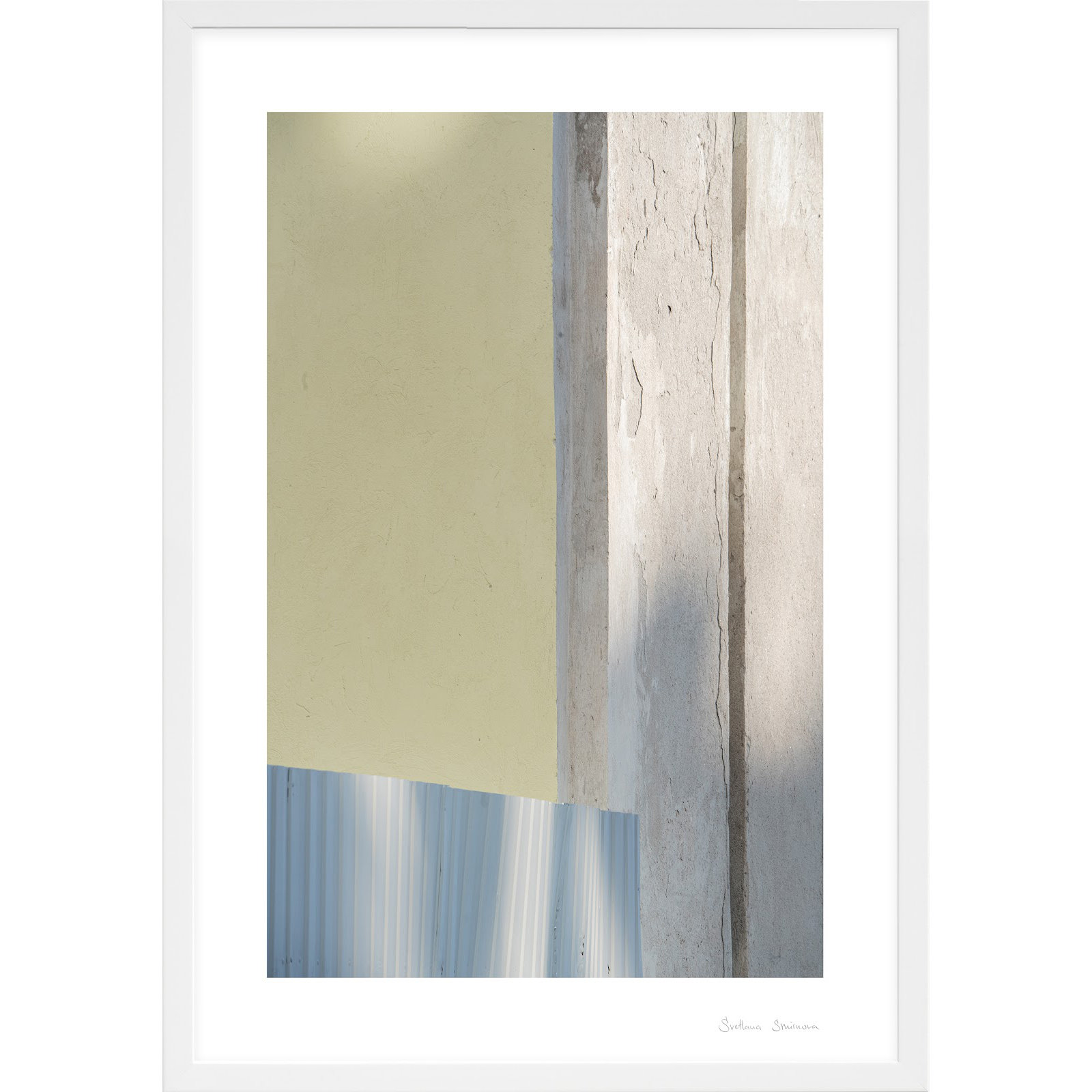 Ludvig Sun and Concrete 1 by Svetlana Smirnova - Picture Frame Photograph, White, 38" H x 26.5" W x 1.25" D