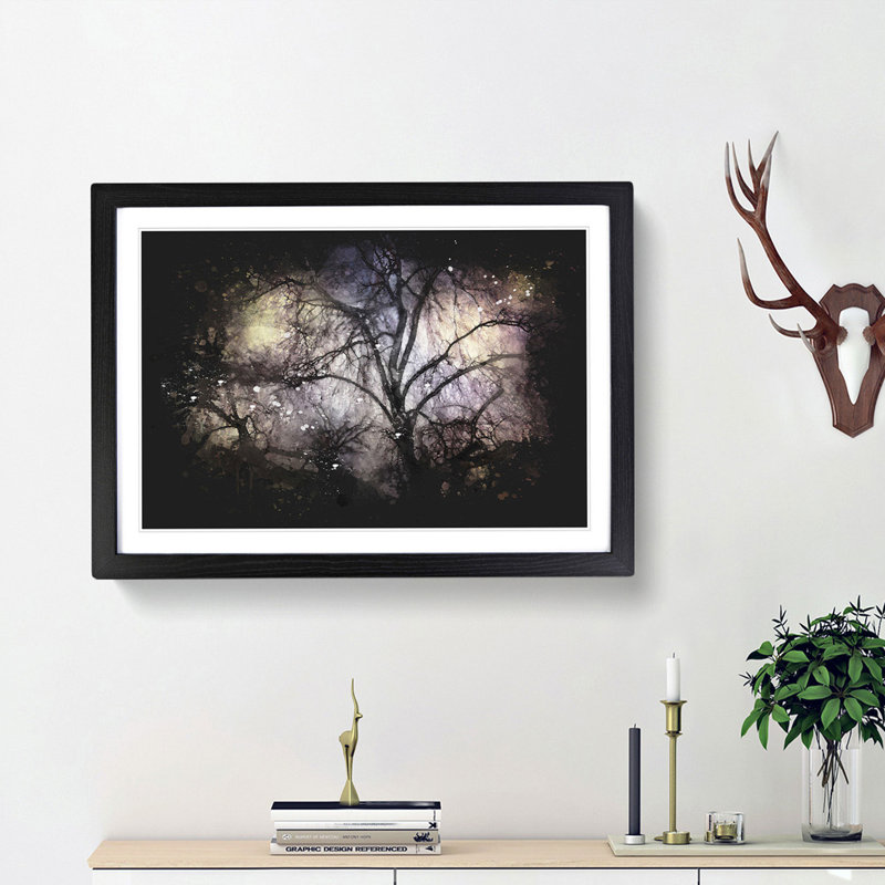 Weeping Willow Tree - Picture Frame Graphic Art Print, Black Framed, 33cm H x 45cm W x 2cm D