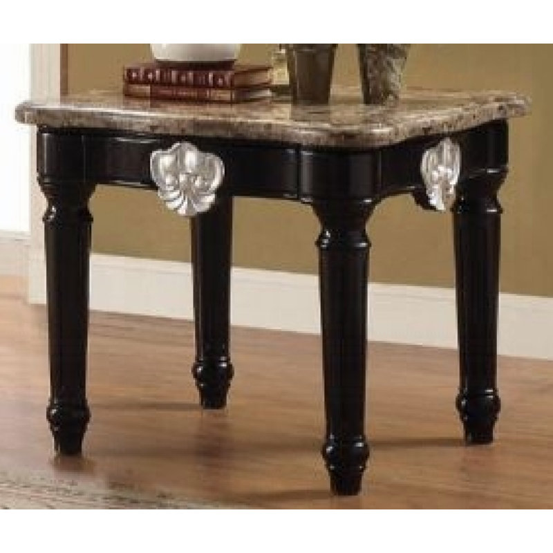 Table de bout Ernestine, H 25 po x l 27 po x P 27 po, Plateau en marbre naturel