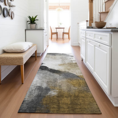 Tapis intérieur / extérieur brun lavable à la machine Xhevrie