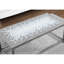 Table basse rectangulaire avec dessus en carreaux bleus - 107 cm de long, structure en métal gris, idéale pour le salon.