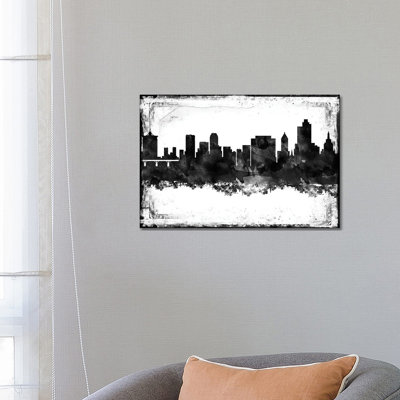 Tulsa Black & White Film by WallDecorAddict - Wrapped Canvas Print