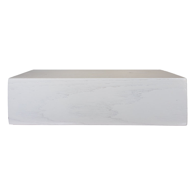 Krystallynn Oak Floating Shelf, White, 6" H x 21" W x 4" D