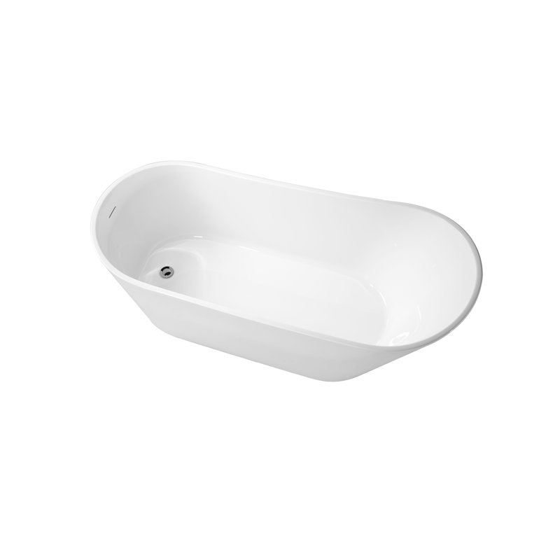 Samari Baignoire autoportante au fini blanc brillant, Blanc