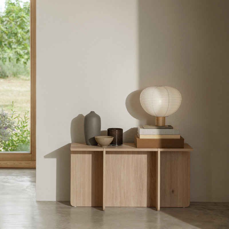 ENGAWA Natural White Oak Bench, Brown