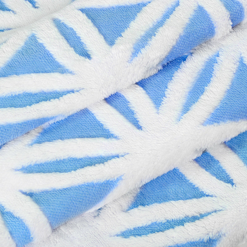 Jeté léger en sherpa Oumilen, Bleu clair / blanc