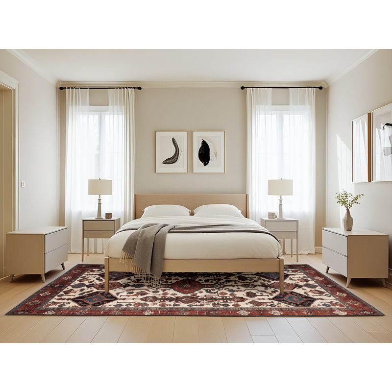 Tapis brun lavable à la machine, Rectangle de 5 pi x 8 pi